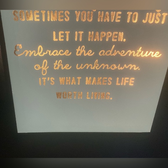 Wall Art - Blue canvas with“Life is a journey” Message in Gold Lettering - Picture 4 of 11